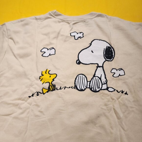 Peanuts Snoopy & Woodstock Two-Sided Crewneck Sweatshirt Beige Adult 2XL NEW - Picture 8 of 8